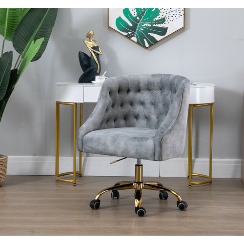 Gold velvet store desk chair